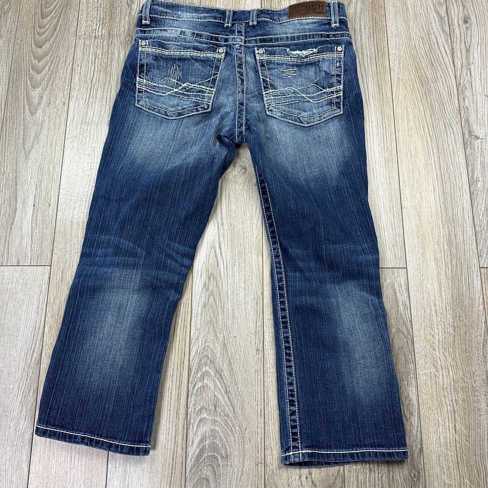 BKE Culture Capri Jeans Women 28 Distressed Bootcut Blue Denim - Picture 15 of 16
